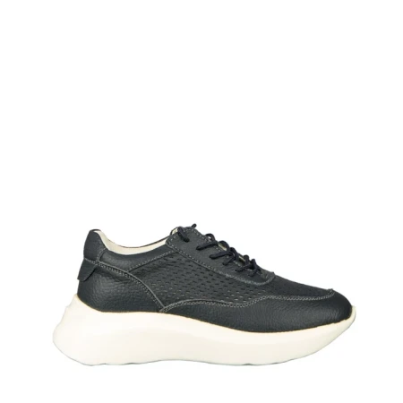 Pantofi dama casual fara toc din piele naturala albastri Zevoma