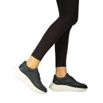 Pantofi dama casual fara toc din piele naturala albastri Zevoma