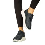 Pantofi dama casual fara toc din piele naturala albastri Zevoma