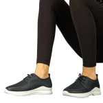 Pantofi dama casual fara toc din piele naturala albastri Dollan