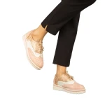 Pantofi dama casual fara toc din piele ecologica roz Darme