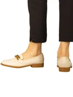 Mocasini dama bej din piele ecologica Belgi