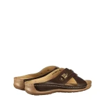 Papuci dama fara toc maro din piele ecologica Senary