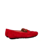 Mocasini dama rosii din material textil Kameg