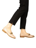 Mocasini dama roz din piele ecologica Sclini