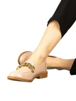 Mocasini dama roz din piele ecologica Sclini