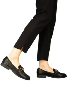 Mocasini dama negri din piele ecologica Belgi