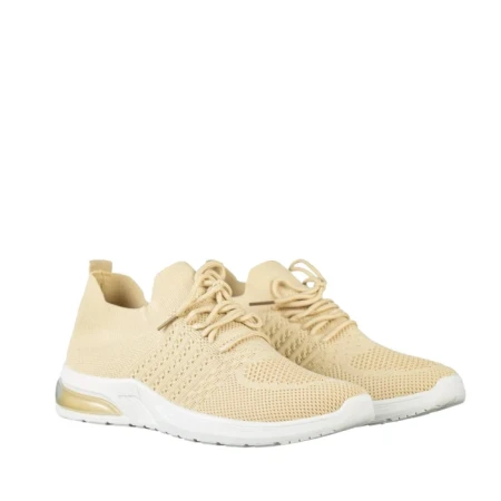 Pantofi sport dama bej din material textil Sprin