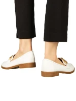 Mocasini dama albi din piele ecologica Belgi