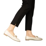 Mocasini dama bej din piele ecologica Neka