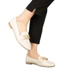 Mocasini dama bej din piele ecologica Neka