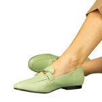 Mocasini dama verzi din piele ecologica Dineb