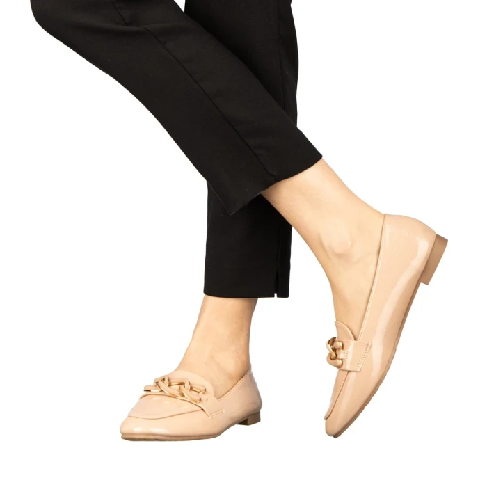 Mocasini dama roz din piele ecologica Neka