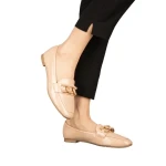 Mocasini dama roz din piele ecologica Neka