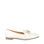 Mocasini dama albi din piele ecologica Neka