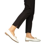 Mocasini dama albi din piele ecologica Neka