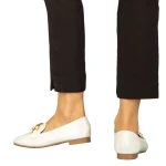 Mocasini dama albi din piele ecologica Neka