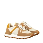 Pantofi sport barbati camel din piele ecologica si material textil Redal