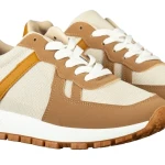 Pantofi sport barbati camel din piele ecologica si material textil Redal