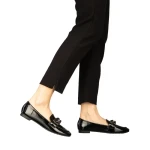 Mocasini dama negri din piele ecologica Neka