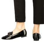 Mocasini dama negri din piele ecologica Neka