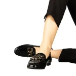 Mocasini dama negri din piele ecologica Neka