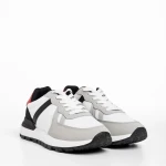 Pantofi sport barbati albi din piele ecologica si material textil Redal
