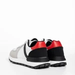 Pantofi sport barbati albi din piele ecologica si material textil Redal