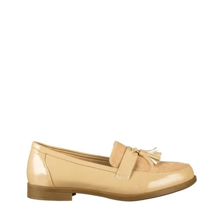 Mocasini dama bej din piele ecologica Simy