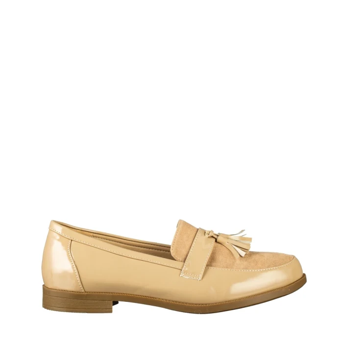 Mocasini dama bej din piele ecologica Simy