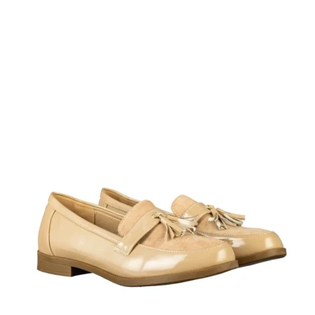 Mocasini dama bej din piele ecologica Simy