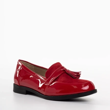 Mocasini dama rosii din piele ecologica Simy