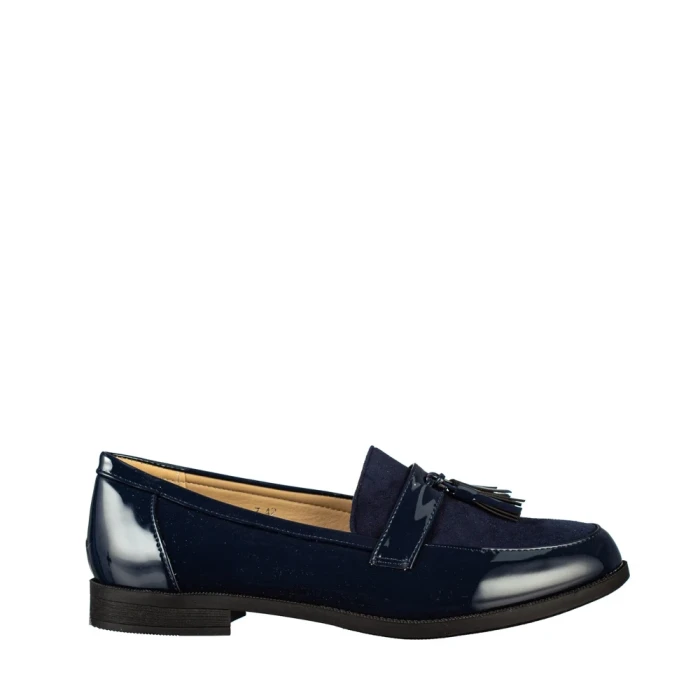 Mocasini dama albastri din piele ecologica Simy