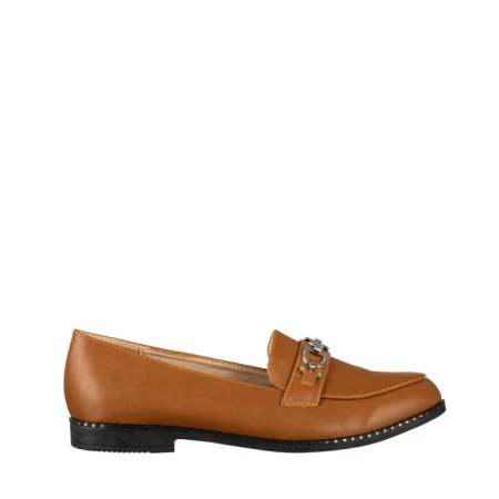 Mocasini dama camel din piele ecologica Hogan