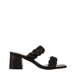 Papuci dama cu toc negri din piele ecologica Mylah