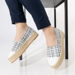 Espadrile dama albe din material textil Vienna