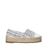 Espadrile dama albe din material textil Vienna