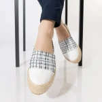 Espadrile dama albe din material textil Vienna