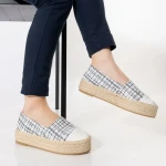 Espadrile dama albe din material textil Vienna