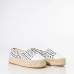 Espadrile dama albe din material textil Vienna