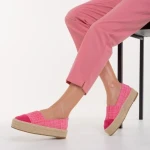 Espadrile dama roz din material textil Vienna