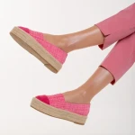 Espadrile dama roz din material textil Vienna