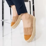 Espadrile dama camel din material textil Vienna