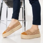 Espadrile dama camel din material textil Vienna