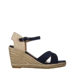 Sandale dama cu platforma albastre din material textil Eligma