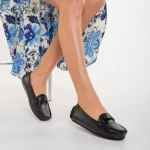 Mocasini dama negri din piele ecologica Cecil