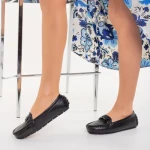 Mocasini dama negri din piele ecologica Cecil