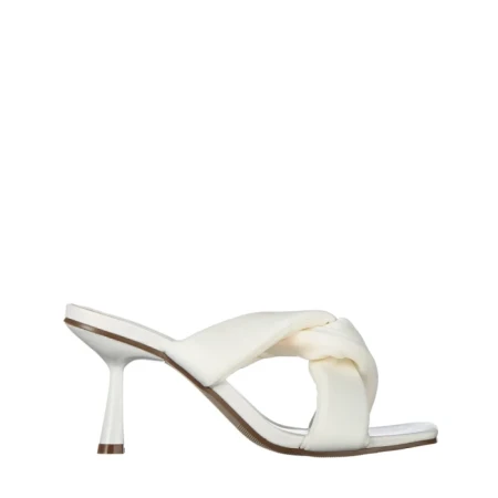 Papuci dama albi din piele ecologica Berta