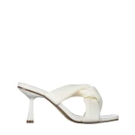 Papuci dama albi din piele ecologica Berta