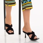 Papuci dama negri din piele ecologica Berta